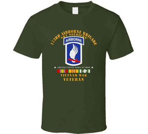 Army - 173rd Airborne Bde - Sky Soldiers - Vietnam War Vet  - Short V T Shirt