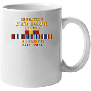 Operation New Dawn Service Ribbon Bar W Gwt - Iraq (2010 - 2011) X 300 T Shirt