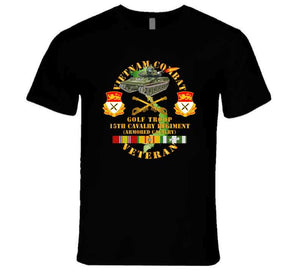 Army - Vietnam Combat Veteran W  15th Cavalry Regiment - Armored Cav W Vn Svc T Shirt