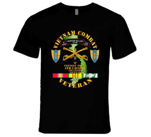 Army - Vietnam Combat Veteran - F Troop 4th Cav Hunt Kill W Svc T Shirt