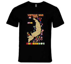 Map - Vietnam Units - 3 Wo Ds T Shirt