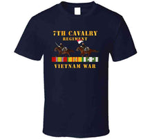 Load image into Gallery viewer, Army - 7th Cavalry Regiment - Vietnam War Wt 2 Cav Riders And Vn Svc X300 T Shirt
