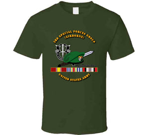 3rd SFG DUI, Beret, Dagger - US Army - Afghanistan Ribbons T Shirt