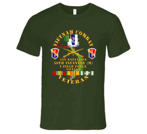 Army - Vietnam Combat Veteran W 1st Bn - 50th Inf - I Field Force 1969-70 W Vn Svc T Shirt