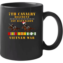 Load image into Gallery viewer, Army - 1st Battalion,  7th Cavalry Regiment - Vietnam War Wt 2 Cav Riders And Vn Svc X300 T Shirt
