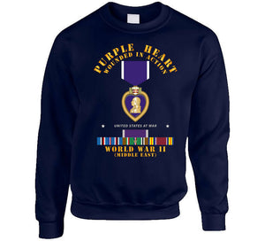 Purple Heart - Wia W Wwii Svc W Purple Heart - Middle East T Shirt
