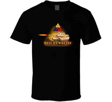 Load image into Gallery viewer, Army - 2nd Armored Division  - M1a1 Tank  - Hell On Wheels W Fire X 300 T Shirt
