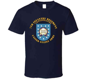 Army - 7th Infantry Regiment, Army Flash, (Cottenbailers) with Distinctive Unit Insignia  - T Shirt, Premium and Hoodie
