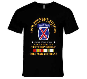 Army - 10th Mountain Division - Climb To Glory - Reforger 90, Centurion Shield  - Cold X 300 T Shirt