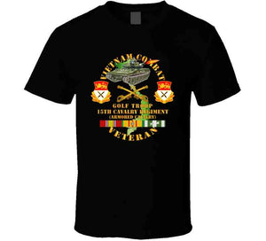 Army - Vietnam Combat Veteran W  15th Cavalry Regiment - Armored Cav W Vn Svc T Shirt