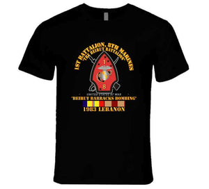 Usmc - 1st Bn, 8th Marines - Beirut Barracks Bombing W Svc Wo Ndsm Long Sleeve T Shirt