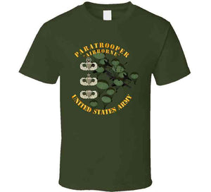 Army - Paratrooper W 3 Airborne Badges - Mass Tac T Shirt, Hoodie and Premium