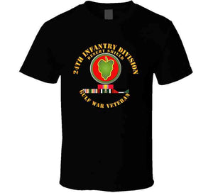 24th Infantry Division - Desert Shield with Service Ribbons T-Shirt, Premium, and Hoodie