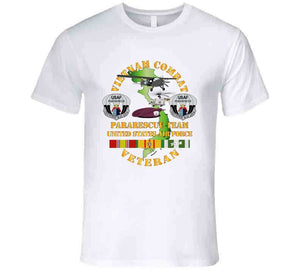 Usaf - Vietnam Combat Veteran W Pararescue Huskie T Shirt