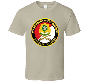 Army - 2nd Armored Cavalry Regiment Distinctive Unit Insignia - Red White - Battle Of 73 Easting T Shirt, Premium and Hoodie