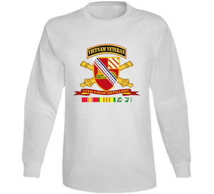 Army - 17th Field Artillery W Br - Ribbon Vn Svc Vet Tab Long Sleeve T Shirt