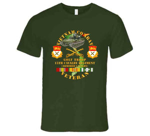 Army - Vietnam Combat Veteran W  15th Cavalry Regiment - Armored Cav W Vn Svc Long Sleeve T Shirt