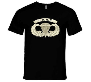 Army - Lrrp - Basic Airborne Badge W Lrrp Tab X 300 T Shirt