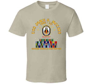 Navy - Destroyer - Uss John S Mccain - Ships Ribbons T Shirt