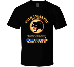 Army - 66th Infantry Div - Black Panther Div - Wwii W Ss Leopoldville W Eu Svc Long Sleeve T Shirt