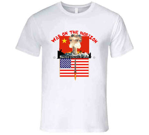 Govt - War On The Horizon - China Flag - Us Flag W Missile Firing - Atomic Blast X300 T Shirt