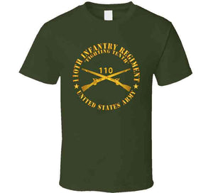 Army - 110th Infantry Regiment - Fighting Tenth - Br  X 300 T Shirt