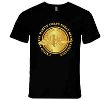 Load image into Gallery viewer, Emblem - USMC - Force Recon on USMC Gold T Shirt
