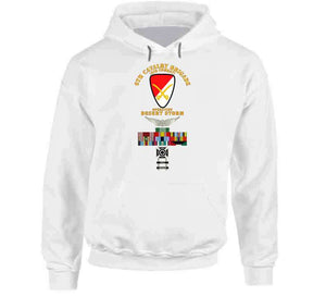 Army - 6th Cavalry Brigade - Desert Storm with Armed Forces Expeditionary Medal Ribbon with Arrow T Shirt, Premium and Hoodie