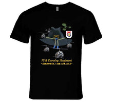 Load image into Gallery viewer, Army - 17th Cavalry - Branch - Airborne, Air Assault with Flash and Helicopters - T Shirt, Premium and Hoodie
