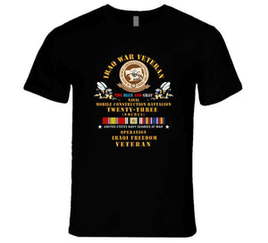 Usn - Iraq War Vet - Nmcb 23  Oif W Iraq Svc X 300 T Shirt