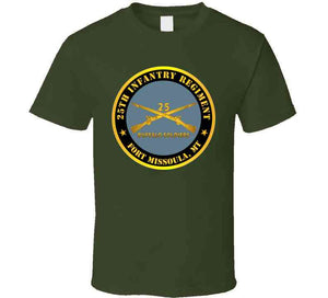 Army - 25th Infantry Regiment - Fort Missoula, Mt - Buffalo Soldiers W Inf Branch V1 T Shirt