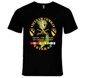 Army - Vietnam Combat Cavalry Veteran W 1st Bn 7th Cav Dui - 1st Cav Div T-shirt