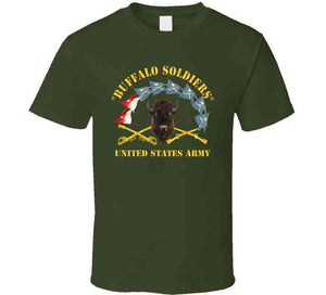 Army - Buffalo Soldiers - Infantry - Cavalry Guidons W Buffalo Head - Us Army X 300 T Shirt