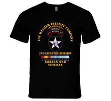 Load image into Gallery viewer, Army - 1st Ranger Inf Company - 2nd Id W Korea Svc X 300 T Shirt
