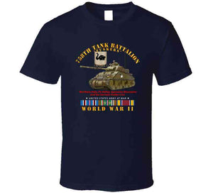 Army - 758th Tank Battalion, "Tuskers", with Tank, World War II with European Theater Service Ribbons - T Shirt, Premium and Hoodie