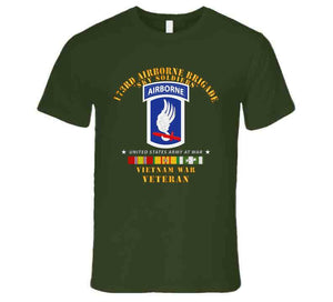 Army - 173rd Airborne Bde - Sky Soldiers - Vietnam War Vet  - Short V T Shirt