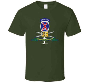 Army - 10th Mountain Division - Ssi W Ski Branch - Ribbon X 300 T Shirt