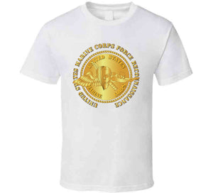 Emblem - USMC - Force Recon on USMC Gold T Shirt