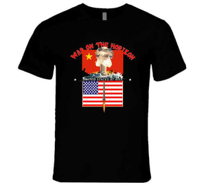 Govt - War On The Horizon - China Flag - Us Flag W Missile Firing - Atomic Blast X300 T Shirt