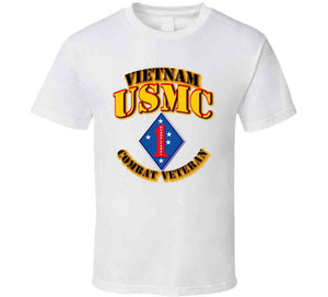 USMC - 1st Marine Division - Vietnam - Combat Vet T Shirt