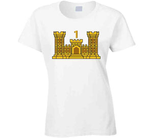 1st Engineer Battalion W Number Wo Txt Ladies T Shirt