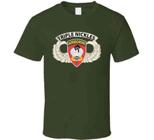 Load image into Gallery viewer, Army - Airborne Badge - 555th Parachute Infantry Bn - Ssi W Triple Nicklestab X 300 T Shirt
