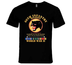 Army - 66th Infantry Div - Black Panther Div - Wwii W Ss Leopoldville W Eu Svc Long Sleeve T Shirt