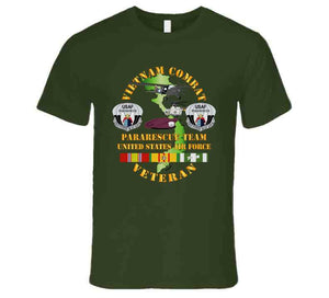 Usaf - Vietnam Combat Veteran W Pararescue Huskie T Shirt