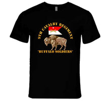 Load image into Gallery viewer, Army - 9th Cavalry Regiment - Buffalo Soldiers W 9th Cav Guidon Long Sleeve T Shirt
