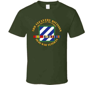 Army - 3rd Id - Iraq Vet  - The Rock Of The Marne W Svc Ribbons T Shirt