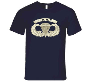 Army - Lrrp - Basic Airborne Badge W Lrrp Tab X 300 T Shirt