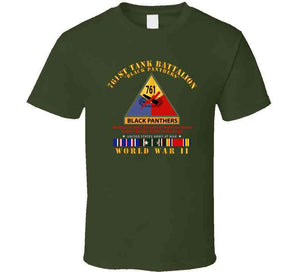 Army - 761st Tank Battalion - Black Panthers W Ssi Name Tape Wwii  Eu Svc T Shirt