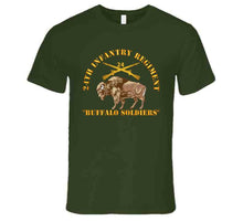 Load image into Gallery viewer, Army - 24th Infantry Regiment - Buffalo Soldiers W 24th Inf Branch Insignia T Shirt
