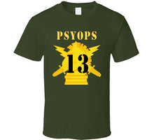 Load image into Gallery viewer, Army - Psyops W Branch Insignia - 13th Battalion Numeral - Line X 300 V1 Classic T Shirt
